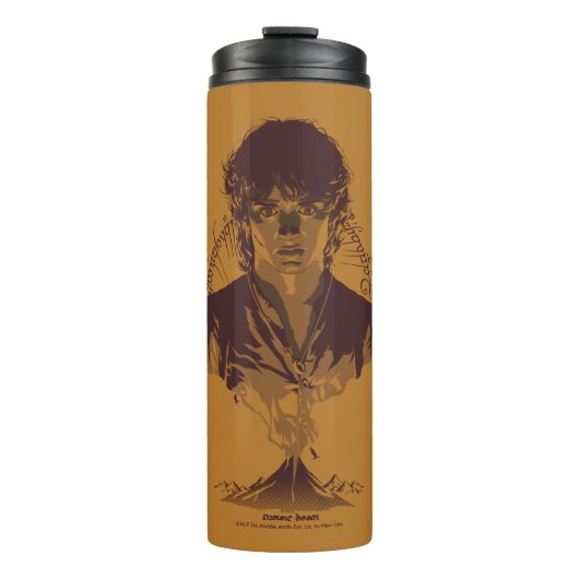 FRODO™ MOUNT DOOM™ Tengwar-inscriptie Grafisch Thermosbeker (Voorkant)
