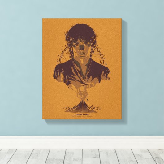 FRODO™ MOUNT DOOM™ Tengwar Inscription Graphic Canvas Afdruk (Insitu (Houten vloer))