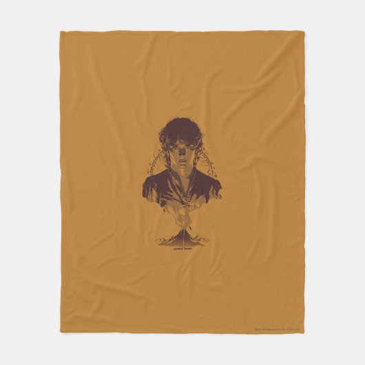 FRODO™ MOUNT DOOM™ Tengwar Inscription Graphic Fleece Deken (Voorkant)