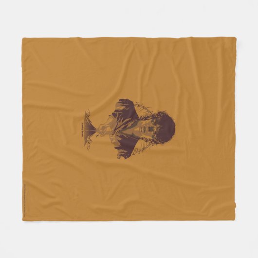 FRODO™ MOUNT DOOM™ Tengwar Inscription Graphic Fleece Deken (Voorkant (Horizontaal))