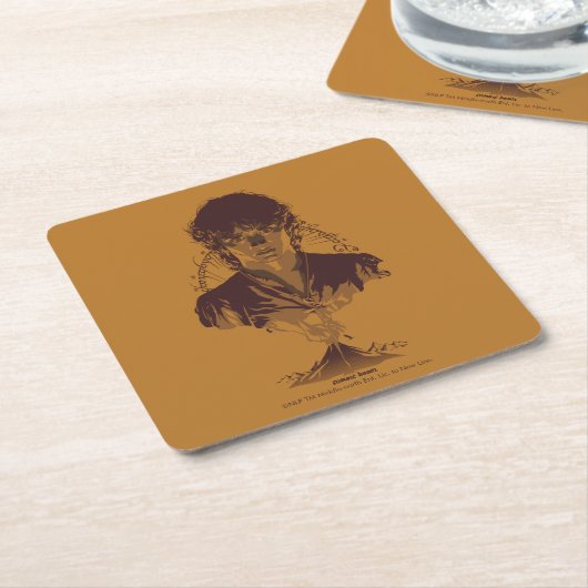 FRODO™ MOUNT DOOM™ Tengwar Inscription Graphic Kartonnen Onderzetters (Schuin)