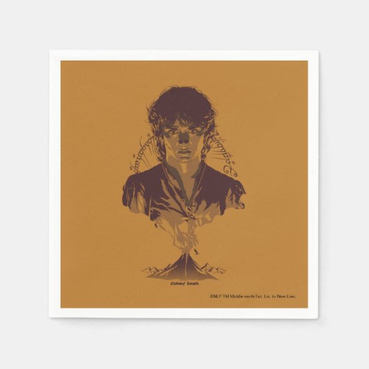 FRODO™ MOUNT DOOM™ Tengwar Inscription Graphic Servet (Voorkant)