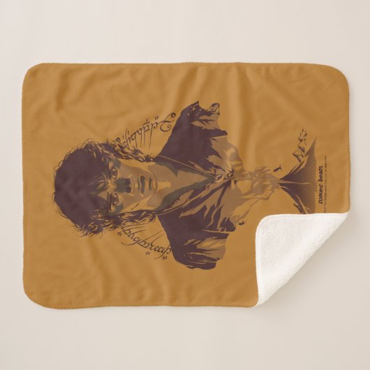 FRODO™ MOUNT DOOM™ Tengwar Inscription Graphic Sherpa Deken (Voorkant (horizontaal))