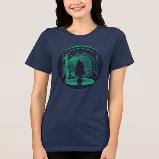 FRODO™ Verlaten van DE SHIRE™ Silhouet Tri-Blend Shirt (Voorkant)