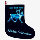 Froehliche Weihnachten - Blue Cariou (rendiervis) Grote Kerstsok (Voorkant)