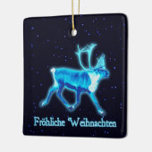 Froehliche Weihnachten - Blue Cariou (rendiervis) Keramisch Ornament (Links)
