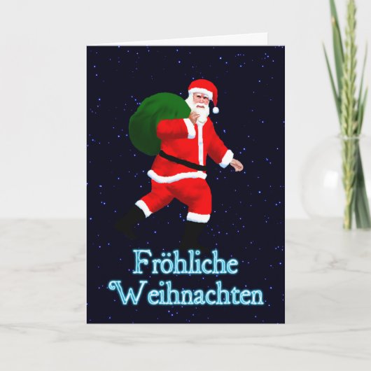Froehliche Weihnachten - de Kerstman Feestdagen Kaart (Voorkant)