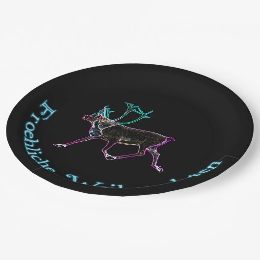 Froehliche Weihnachten - Electric Cariou Papieren Bordje (Gekanteld)