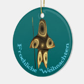 Froehliche Weihnachten - Fractal Inuit Hunter Keramisch Ornament (Links)