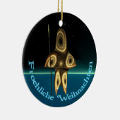 Froehliche Weihnachten - Fractal Inuit Hunter Keramisch Ornament (Rechts)