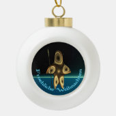 Froehliche Weihnachten - Fractal Inuit Hunter Keramische Bal Ornament (Voorkant)