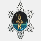 Froehliche Weihnachten - Fractal Inuit Hunter Tin Sneeuwvlok Ornament (Rechts)