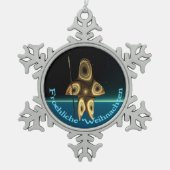 Froehliche Weihnachten - Fractal Inuit Hunter Tin Sneeuwvlok Ornament (Voorkant)