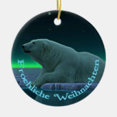 Froehliche Weihnachten - Ice Edge Polar Beer Keramisch Ornament (Voorkant)