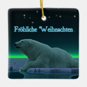 Froehliche Weihnachten - Ice Edge Polar Beer Keramisch Ornament (Voorkant)