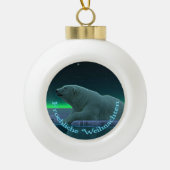 Froehliche Weihnachten - Ice Edge Polar Beer Keramische Bal Ornament (Voorkant)