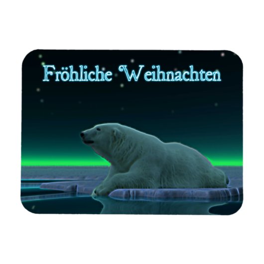 Froehliche Weihnachten - Ice Edge Polar Beer Magneet (Horizontaal)