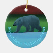 Froehliche Weihnachten- Polar Lights Polar Beer Keramisch Ornament (Voorkant)