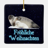 Froehliche Weihnachten - Ringed zegel Keramisch Ornament (Achterkant)