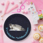 Froehliche Weihnachten - Ringed zegel Papieren Bordje (Feest)