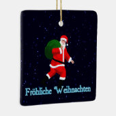 Froehliche Weihnachten - Santa Claus Keramisch Ornament (Rechts)