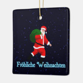 Froehliche Weihnachten - Santa Claus Keramisch Ornament (Links)