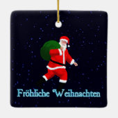 Froehliche Weihnachten - Santa Claus Keramisch Ornament (Achterkant)