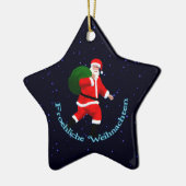 Froehliche Weihnachten - Santa Claus Keramisch Ornament (Links)