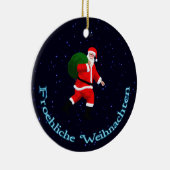 Froehliche Weihnachten - Santa Claus Keramisch Ornament (Rechts)