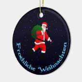 Froehliche Weihnachten - Santa Claus Keramisch Ornament (Links)