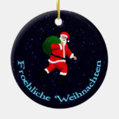 Froehliche Weihnachten - Santa Claus Keramisch Ornament (Achterkant)