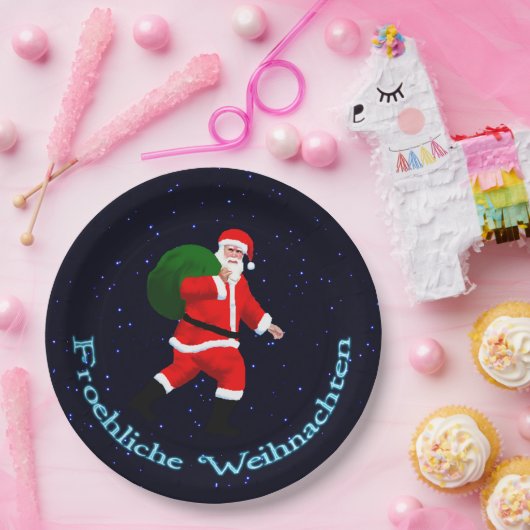 Froehliche Weihnachten - Santa Claus Papieren Bordje (Feest)