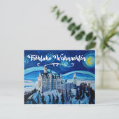 Froehliche Weihnachten Winter Märchenschloss Briefkaart (Staand voorkant)