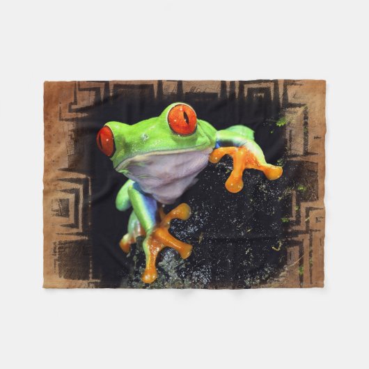 Frog 3 randopties fleece deken (Voorkant (Horizontaal))