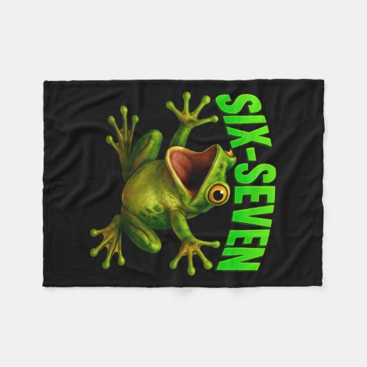 Frog 67 Meme Six Seven Funny Gen Alpha  Fleece Deken (Voorkant (Horizontaal))