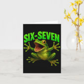 Frog 67 Meme Six Seven Funny Gen Alpha Kaart (Gele Bloem)