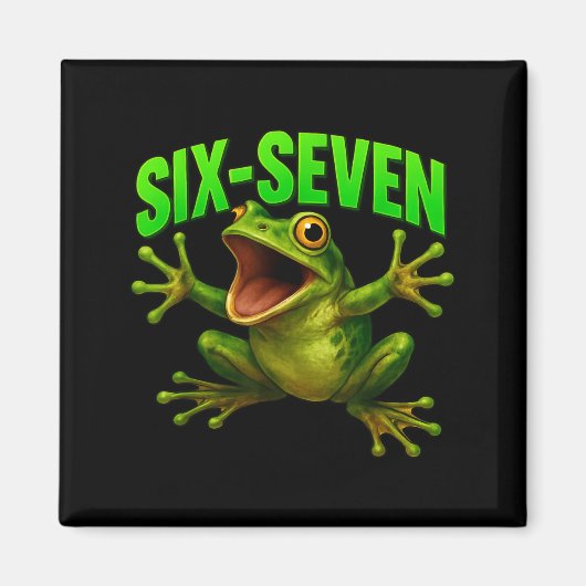 Frog 67 Meme Six Seven Funny Gen Alpha  Magneet (Voorkant)