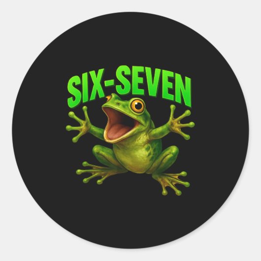Frog 67 Meme Six Seven Funny Gen Alpha  Ronde Sticker (Voorkant)