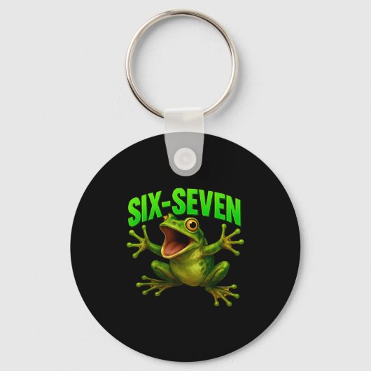 Frog 67 Meme Six Seven Funny Gen Alpha Sleutelhanger (Voorkant)