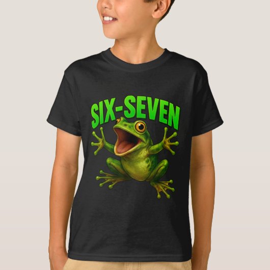 Frog 67 Meme Six Seven Funny Gen Alpha  T-shirt (Voorkant)