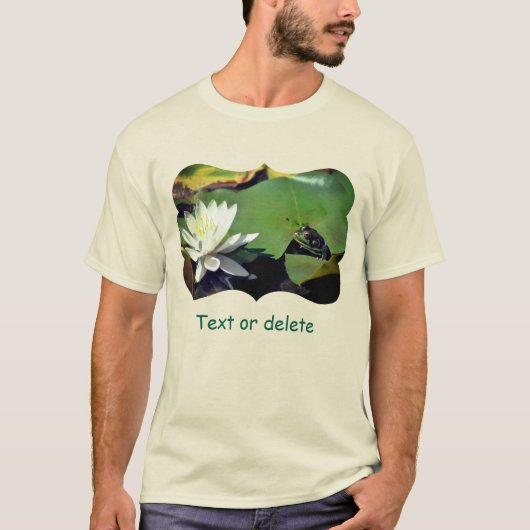 Frog Admiring Water Lily Nature Light Personalized T-shirt (Voorkant)
