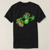 Frog als Inline Skater met Inline Schaatsen en Hel T-shirt (Design voorkant)