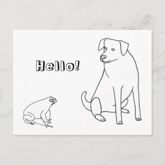 Frog and Dog, Hello, Coloring Postcards 2 Briefkaart
