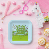 Frog and Fly Maze Verjaardagspapier Borden Papieren Bordje (Feest)