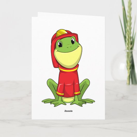 Frog as Firefighter with Helmet Kaart (Achterkant)