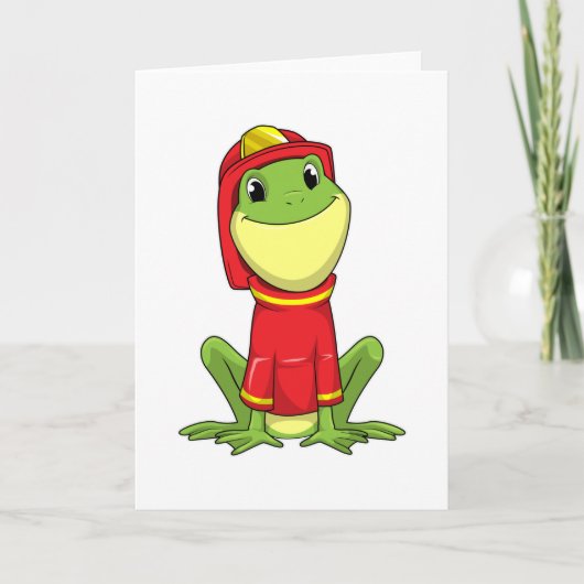 Frog as Firefighter with Helmet Kaart (Voorkant)