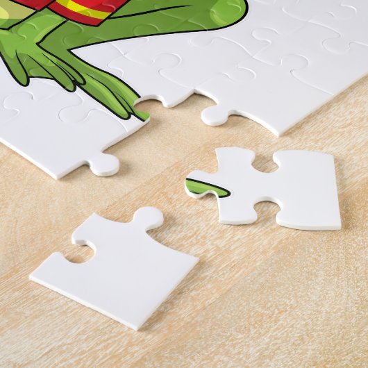 Frog as Firefighter with Helmet Legpuzzel (Zijkant)
