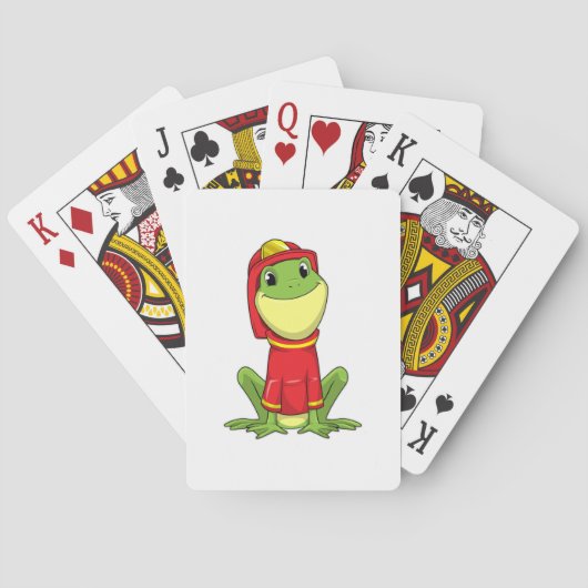Frog as Firefighter with Helmet Pokerkaarten (Achterkant)
