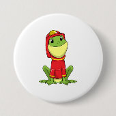 Frog as Firefighter with Helmet Ronde Button 7,6 Cm (Voorkant)