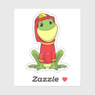 Frog as Firefighter with Helmet Sticker